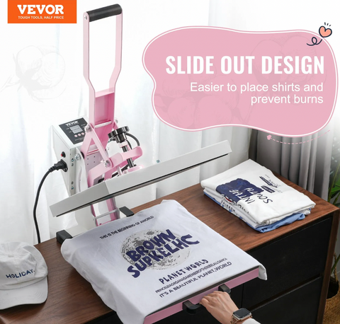 Vevor 15x15 Heat Press Pink