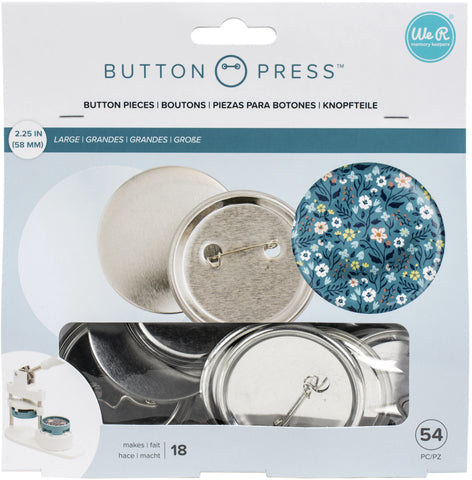 Button Press Bulk Refill Pack We R Memory Keepers  Pack 18/Pkg-Large (58mm)