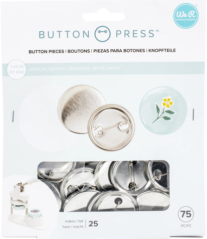 Button Press Refill Pack We R Memory Keepers  Pack 35/Pkg-Medium (37mm)