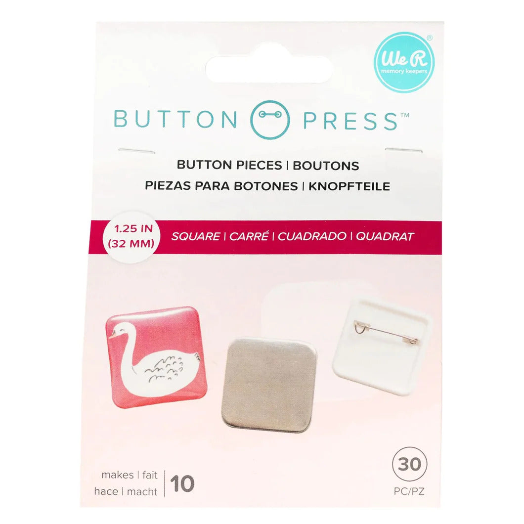 Square Button Press We R Memory Keepers 10/Pkg (32mm)