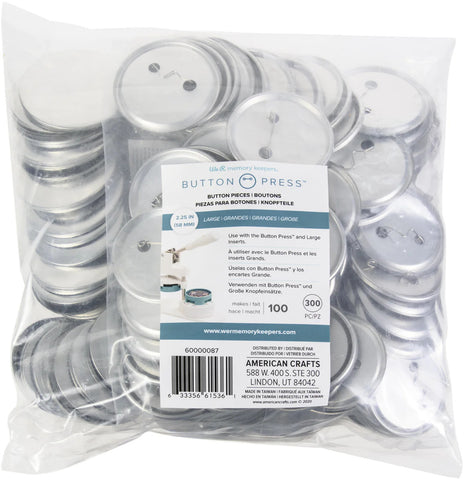 Button Press Bulk Refill Pack We R Memory Keepers  Pack 100/Pkg-Large (58mm)