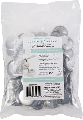 Button Press Bulk Refill Pack We R Memory Keepers  Pack 100/Pkg-Medium (37mm)