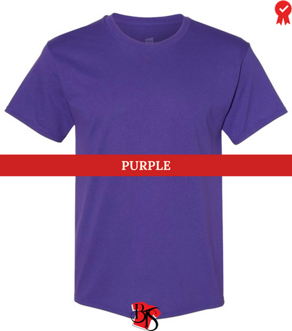 Hanes Youth EcoSmart T-Shirt - 50/50 Cotton/Poly, Made With Recycled Plastic, Purple Small