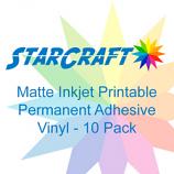 StarCraft Matte Inkjet Printable Permanent Adhesive Vinyl - 10 Pack