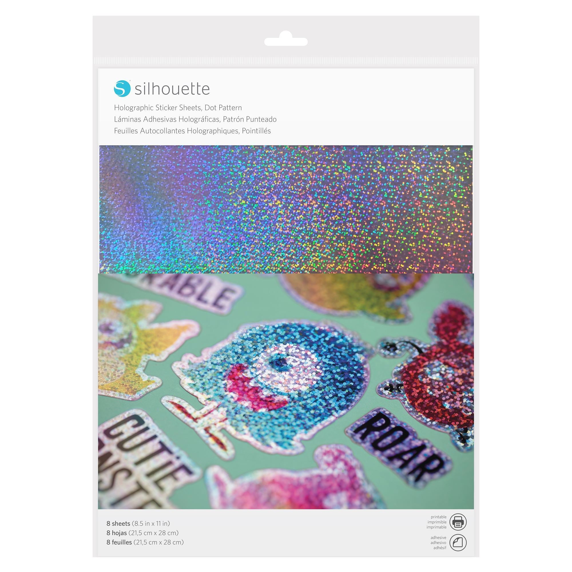 Silhouette Holographic Sticker Sheets Dot Pattern