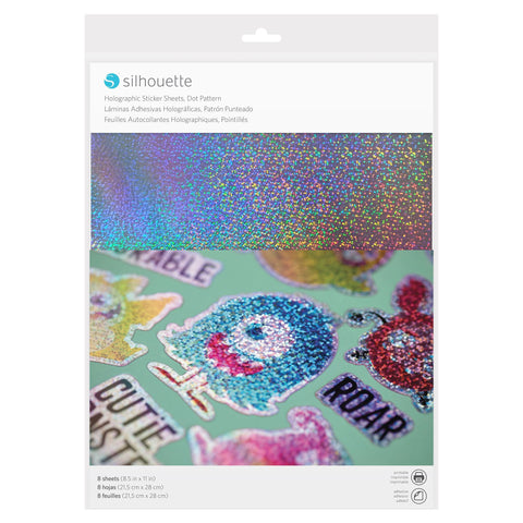 Silhouette Holographic Sticker Sheets Dot Pattern